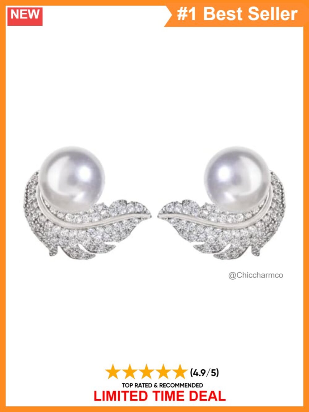 Sterling Silver 9-10mm Freshwater Pearl Stud Earrings Fine Jewelry Gift
